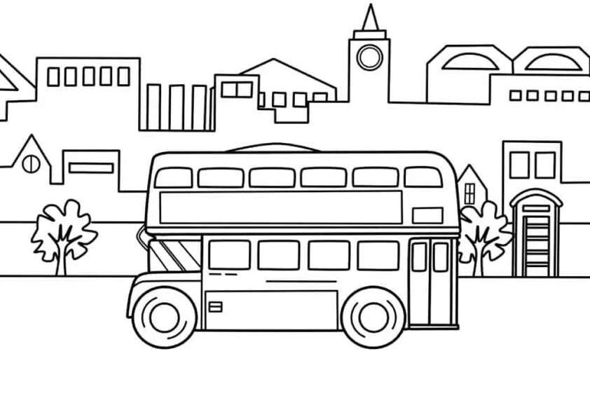 Desenho de ônibus Desenho Colorir Imprimir 31