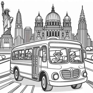 Desenho de ônibus Desenho Colorir Imprimir 36