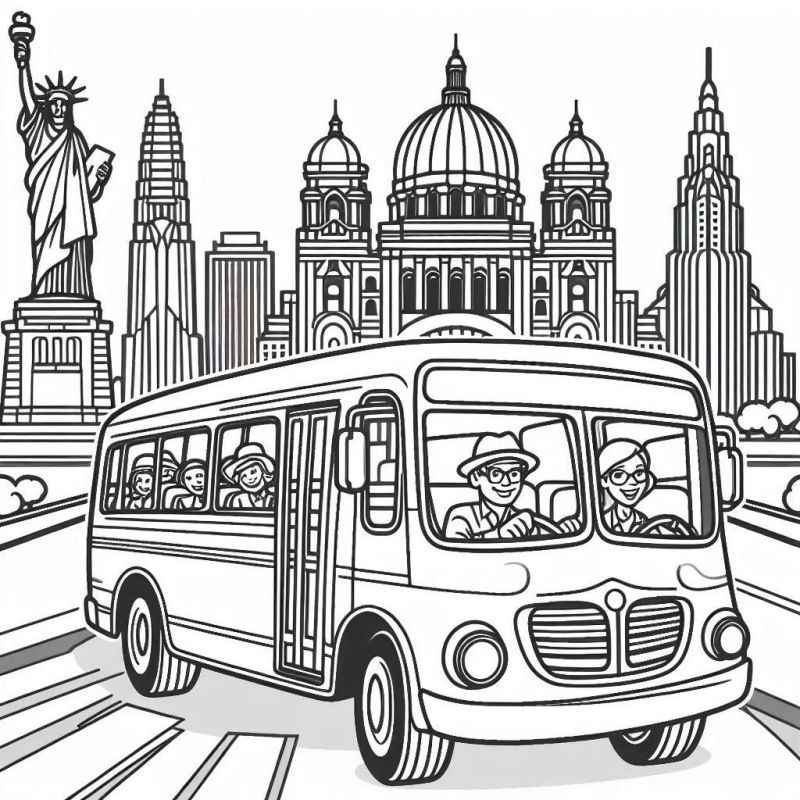 Desenho de ônibus Desenho Colorir Imprimir 36