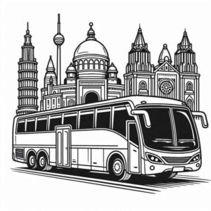 Desenho de ônibus Desenho Colorir Imprimir 37
