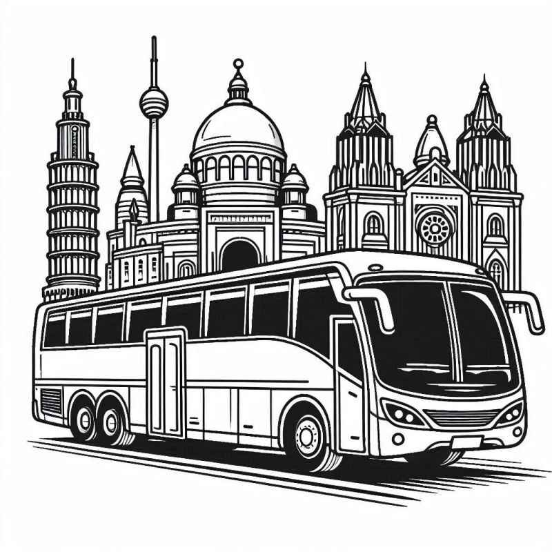 Desenho de ônibus Desenho Colorir Imprimir 37