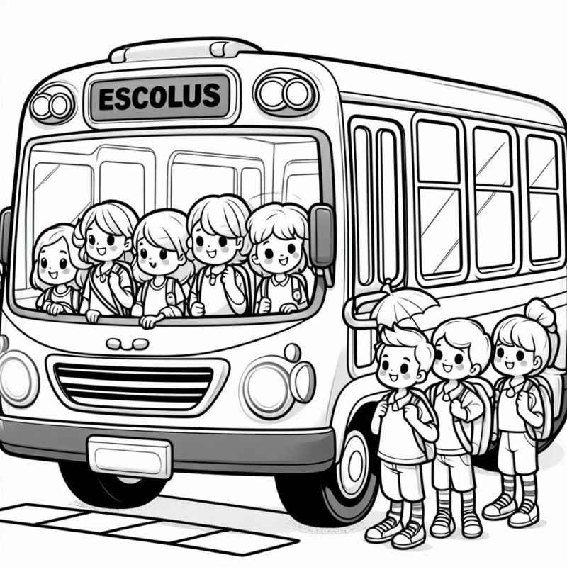 Desenho de ônibus Desenho Colorir Imprimir 39