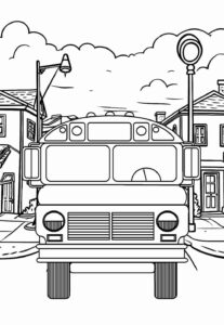 Desenho de ônibus Desenho Colorir Imprimir 46