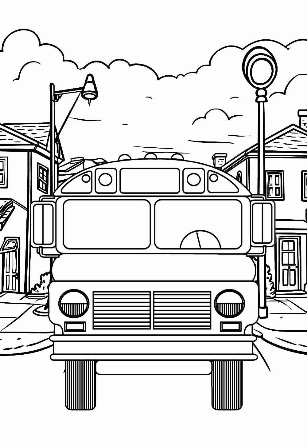 Desenho de ônibus Desenho Colorir Imprimir 46