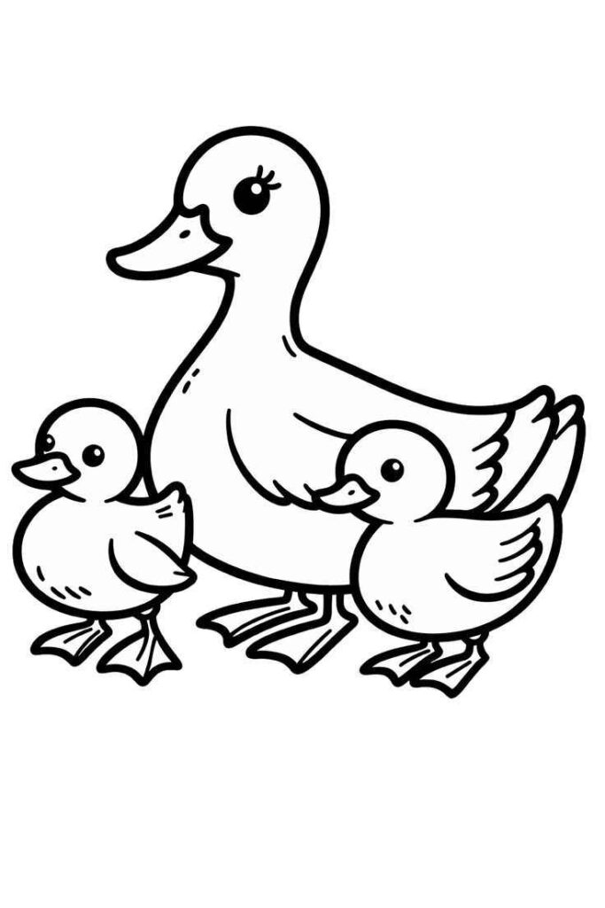 Desenhos de Patinhos para Imprimir e Colorir