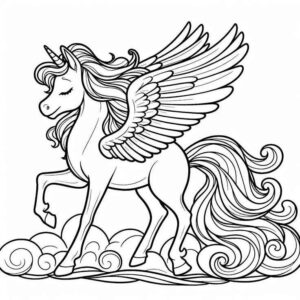 Desenho de Pegasus Desenho Colorir Imprimir 01