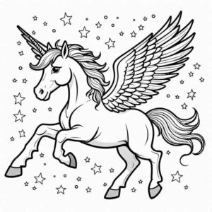Desenho de Pegasus Desenho Colorir Imprimir 03