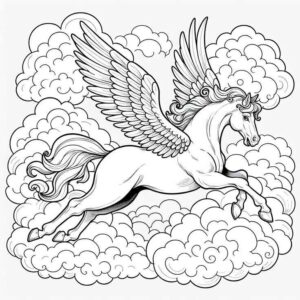 Desenho de Pegasus Desenho Colorir Imprimir 06