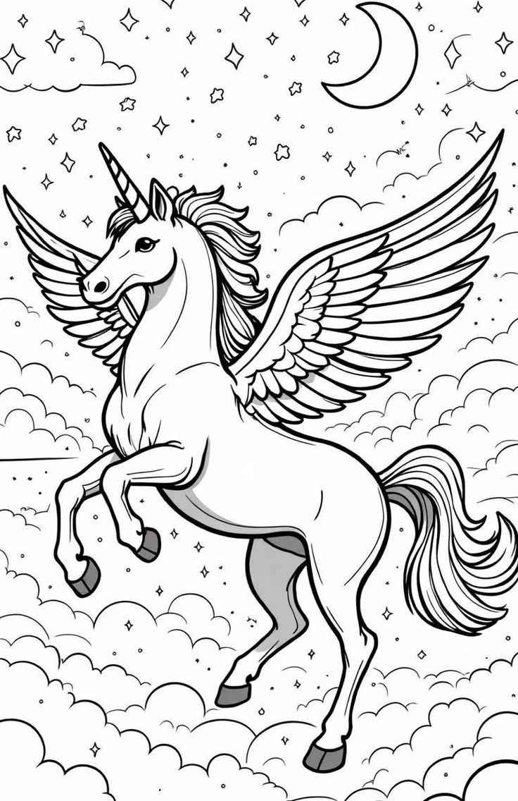 Desenho de Pegasus Desenho Colorir Imprimir 21