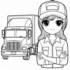 Desenho de Personagem Caminhao Manga
