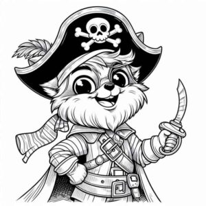 Desenho de Personagem Pirata Antropomorfico Colorir