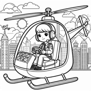 Desenho de Piloto Helicoptero Colorir