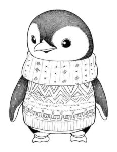 Desenho de Pinguim Desenho Colorir Imprimir 01