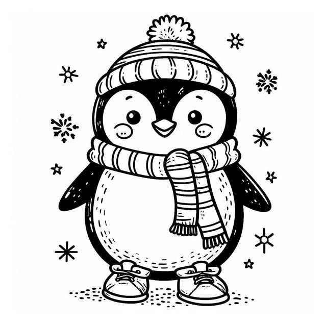 Desenho de Pinguim Desenho Colorir Imprimir 02