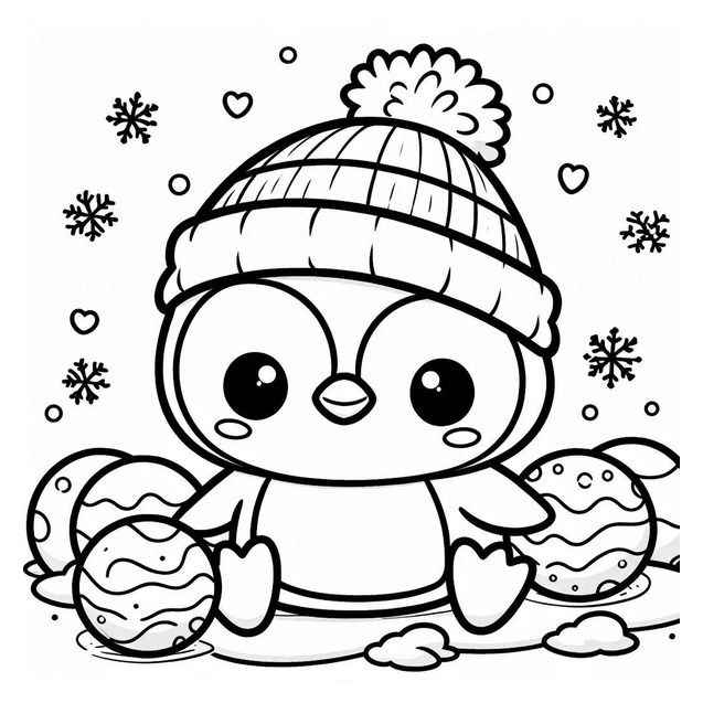 Desenho de Pinguim Desenho Colorir Imprimir 05