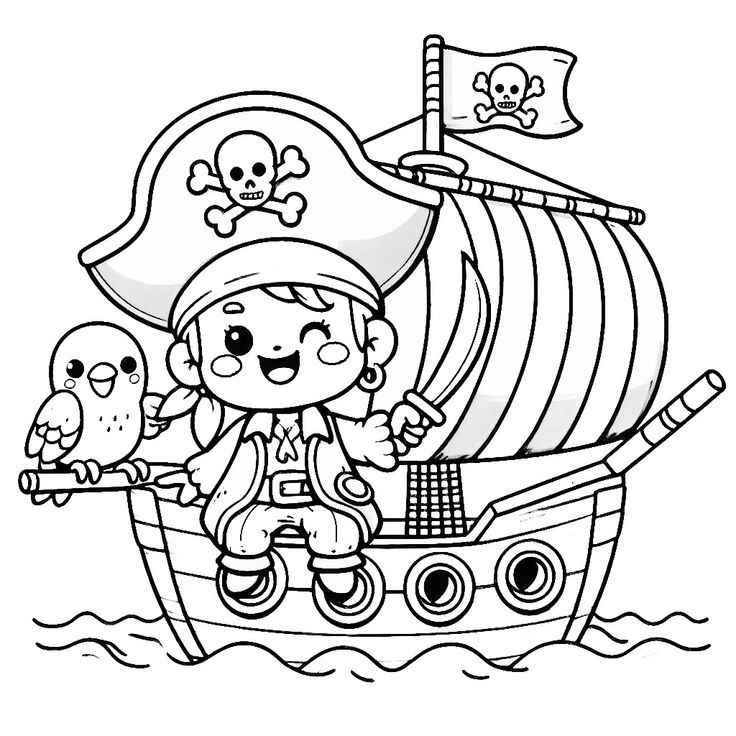 Desenho de Pirata Desenho Colorir Imprimir 02