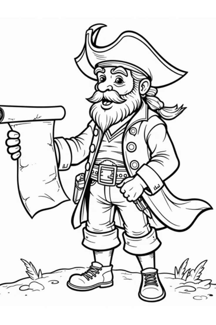 Desenho de Pirata Desenho Colorir Imprimir 06