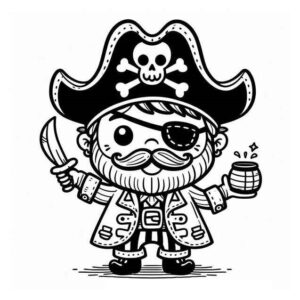 Desenho de Pirata Desenho Colorir Imprimir 08
