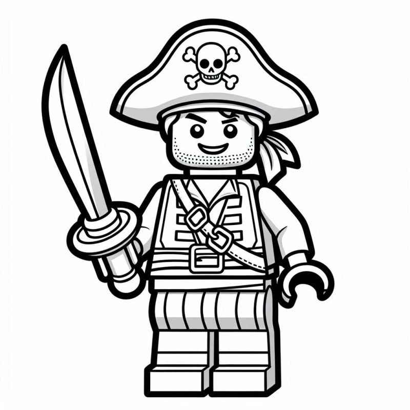 Desenho de Pirata Lego Desenho Para Colorir