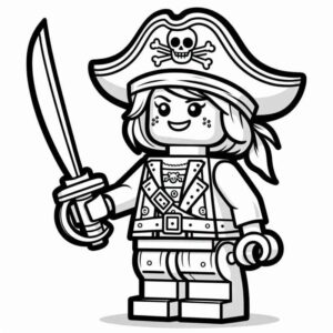 Desenho de Pirata Lego Minifigura Pintar Colorir
