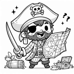 Desenho de Pirata Sorridente Cartoon