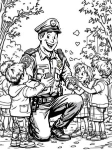Desenho de Policia Desenho Colorir Imprimir 01