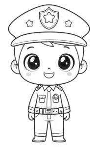 Desenho de Policia Desenho Colorir Imprimir 02