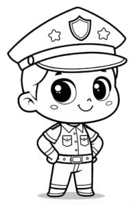 Desenho de Policia Desenho Colorir Imprimir 03