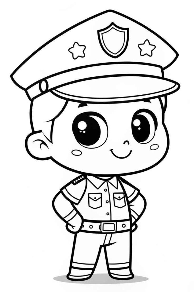 Desenhos da Polícia para Imprimir e Colorir