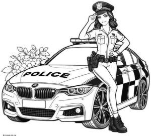 Desenho de Policia Desenho Colorir Imprimir 05