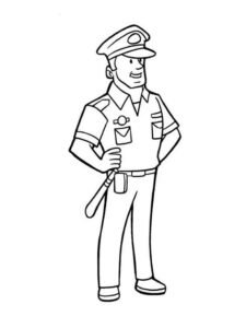 Desenho de Policia Desenho Colorir Imprimir 07