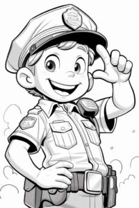 Desenho de Policia Desenho Colorir Imprimir 08