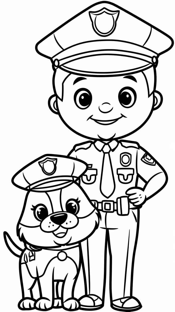 Desenho de Policia Desenho Colorir Imprimir 09