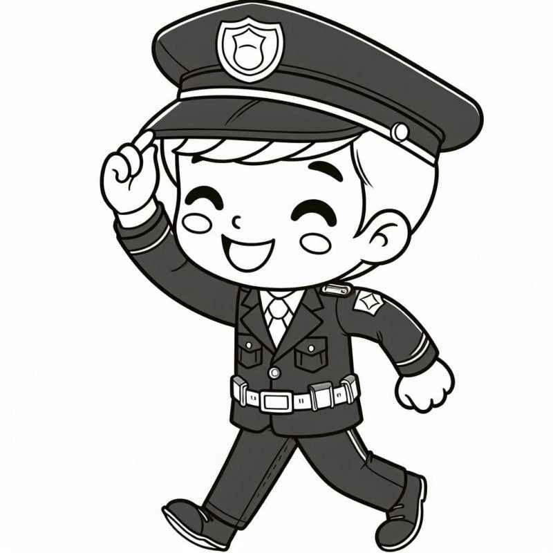 Desenho de Policia Desenho Colorir Imprimir 11