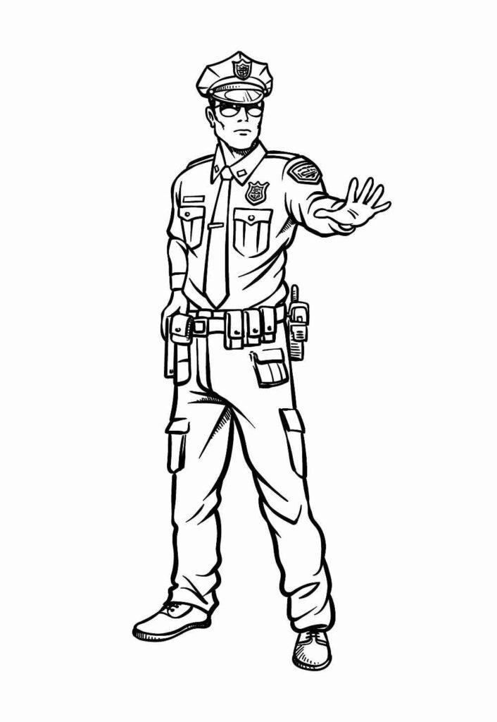 Desenhos da Polícia para Imprimir e Colorir
