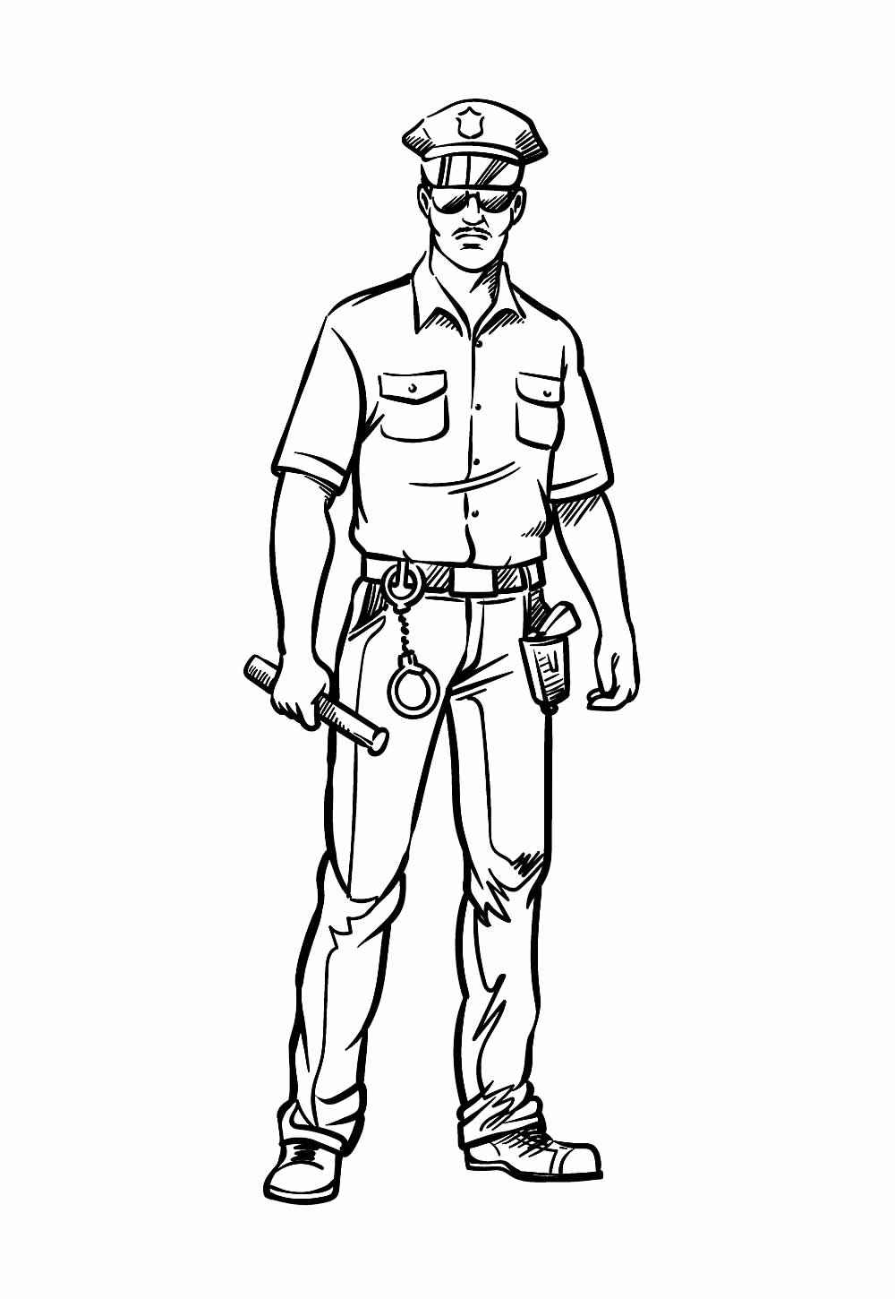 Desenho de Policia Desenho Colorir Imprimir 15
