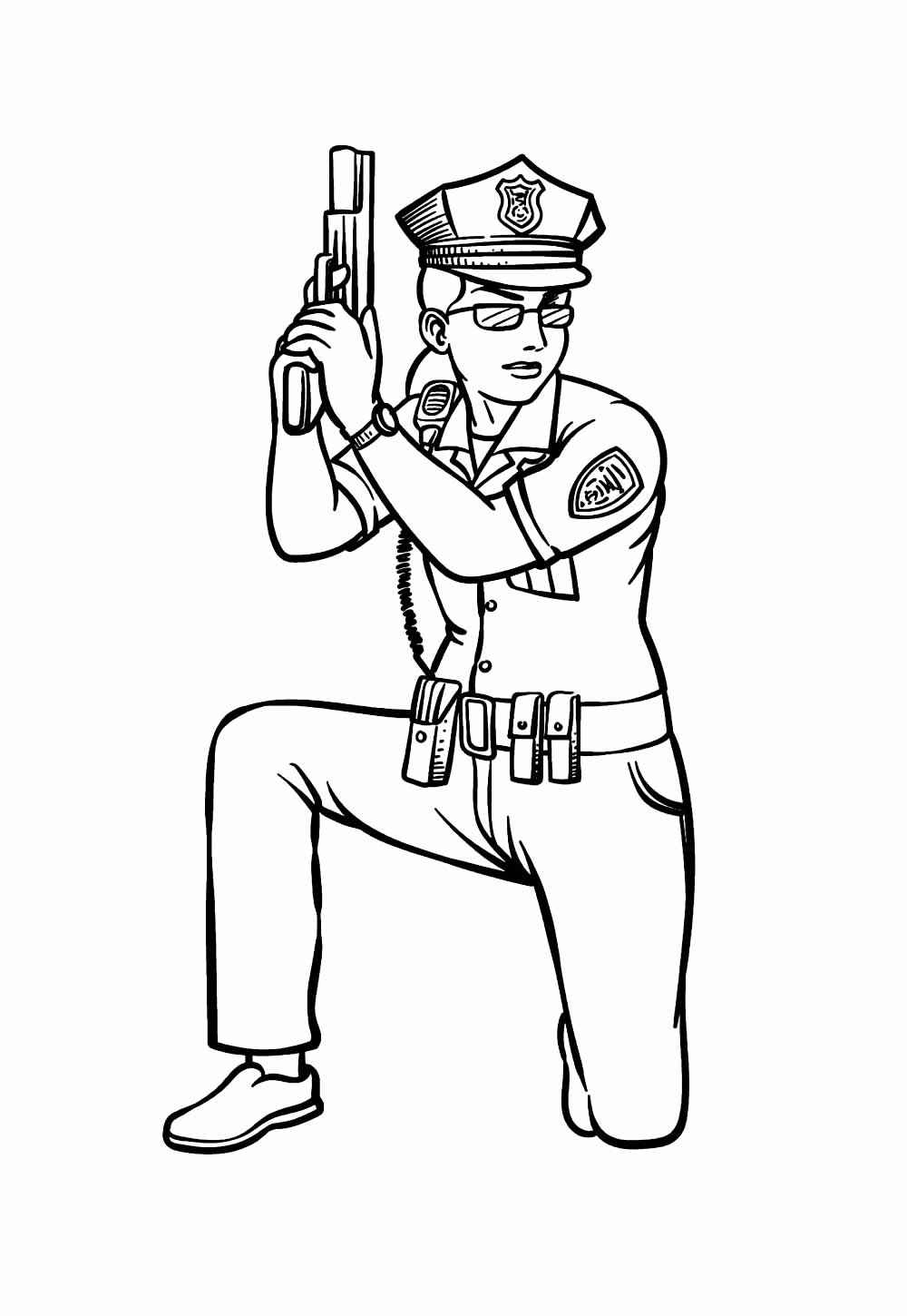 Desenho de Policia Desenho Colorir Imprimir 16