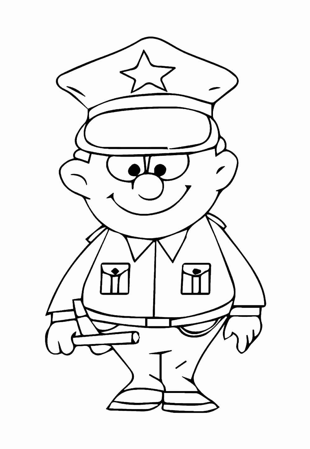Desenho de Policia Desenho Colorir Imprimir 17