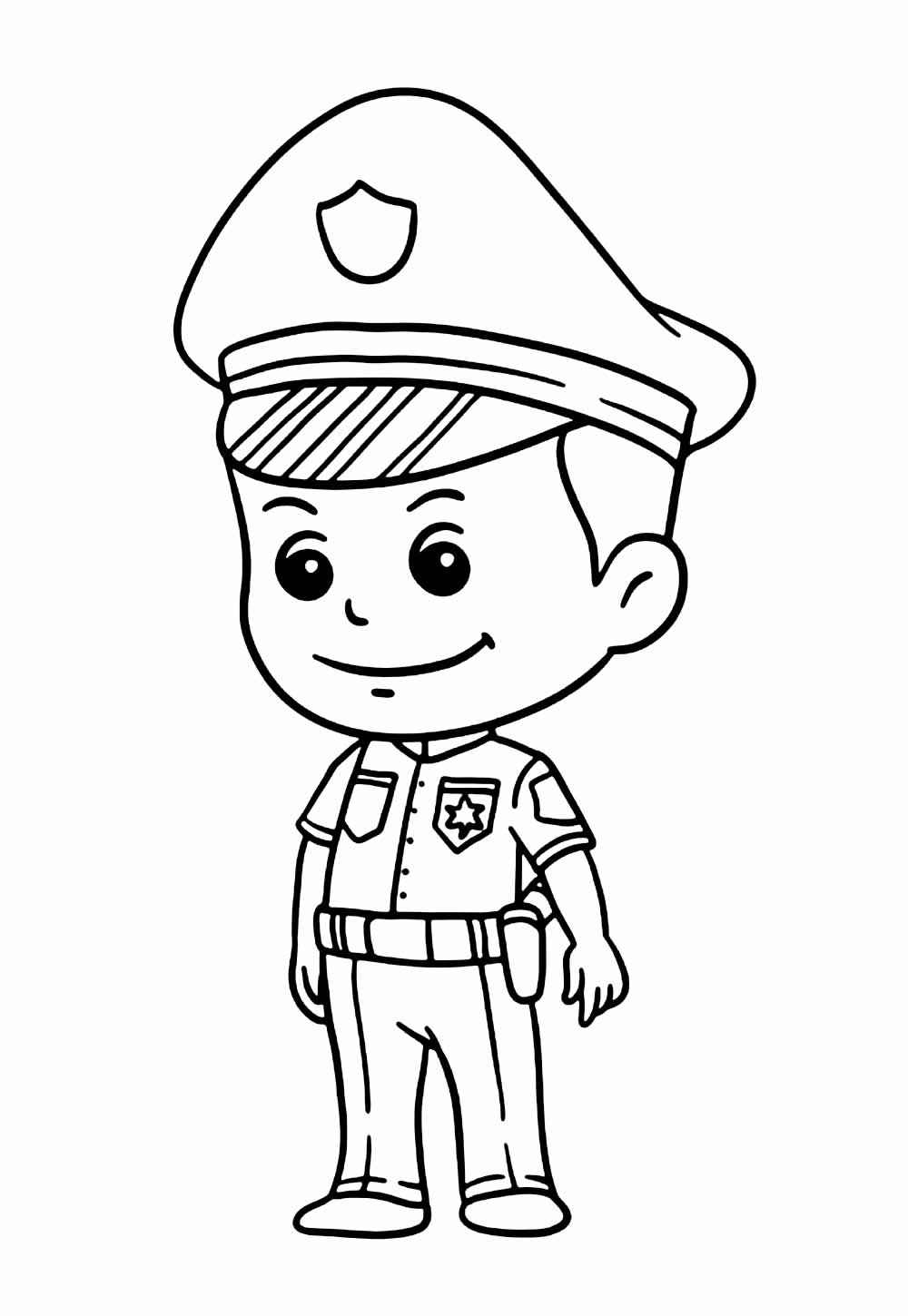 Desenho de Policia Desenho Colorir Imprimir 18