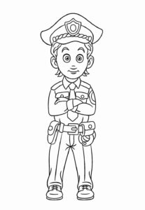 Desenho de Policia Desenho Colorir Imprimir 19