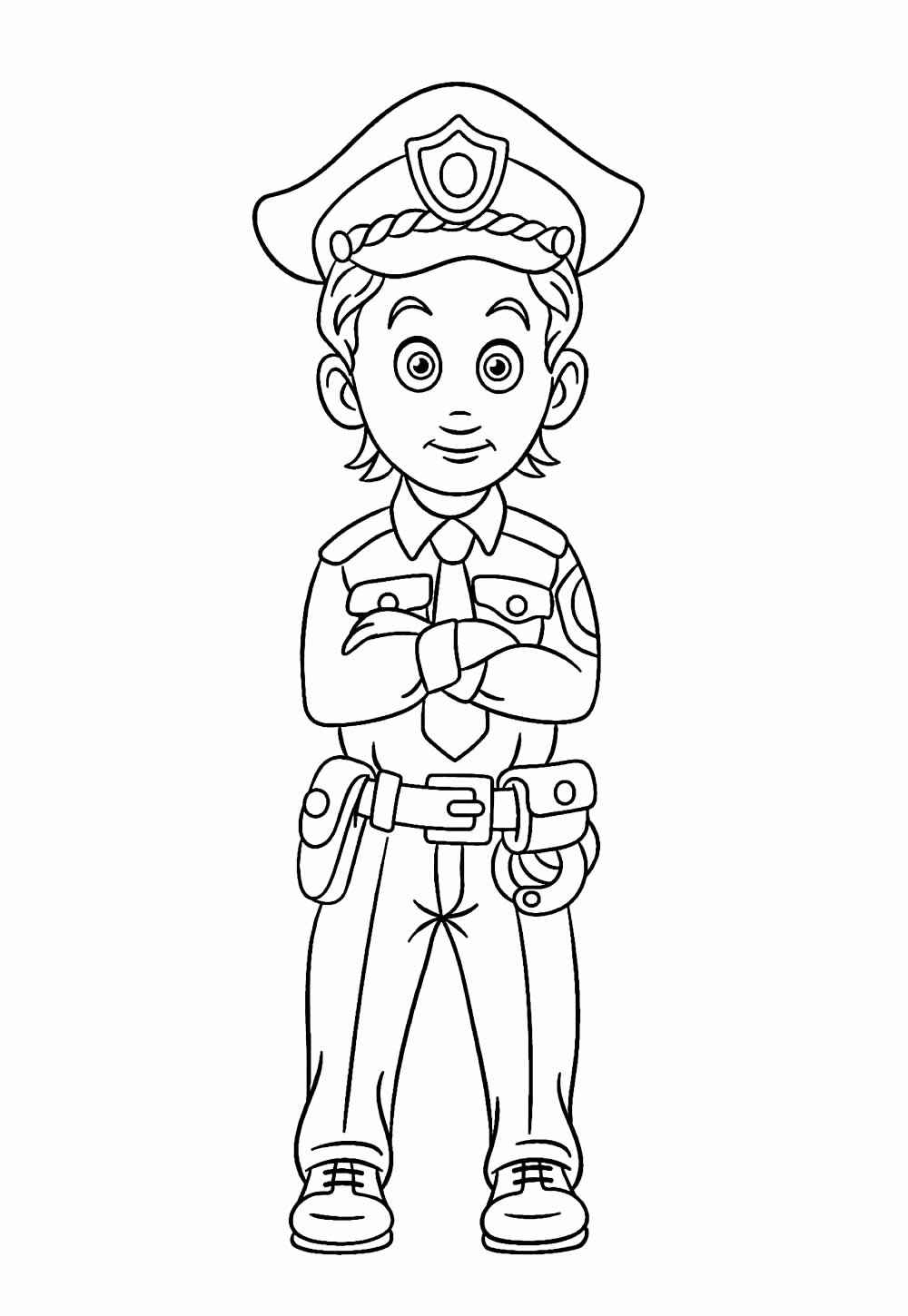 Desenho de Policia Desenho Colorir Imprimir 19
