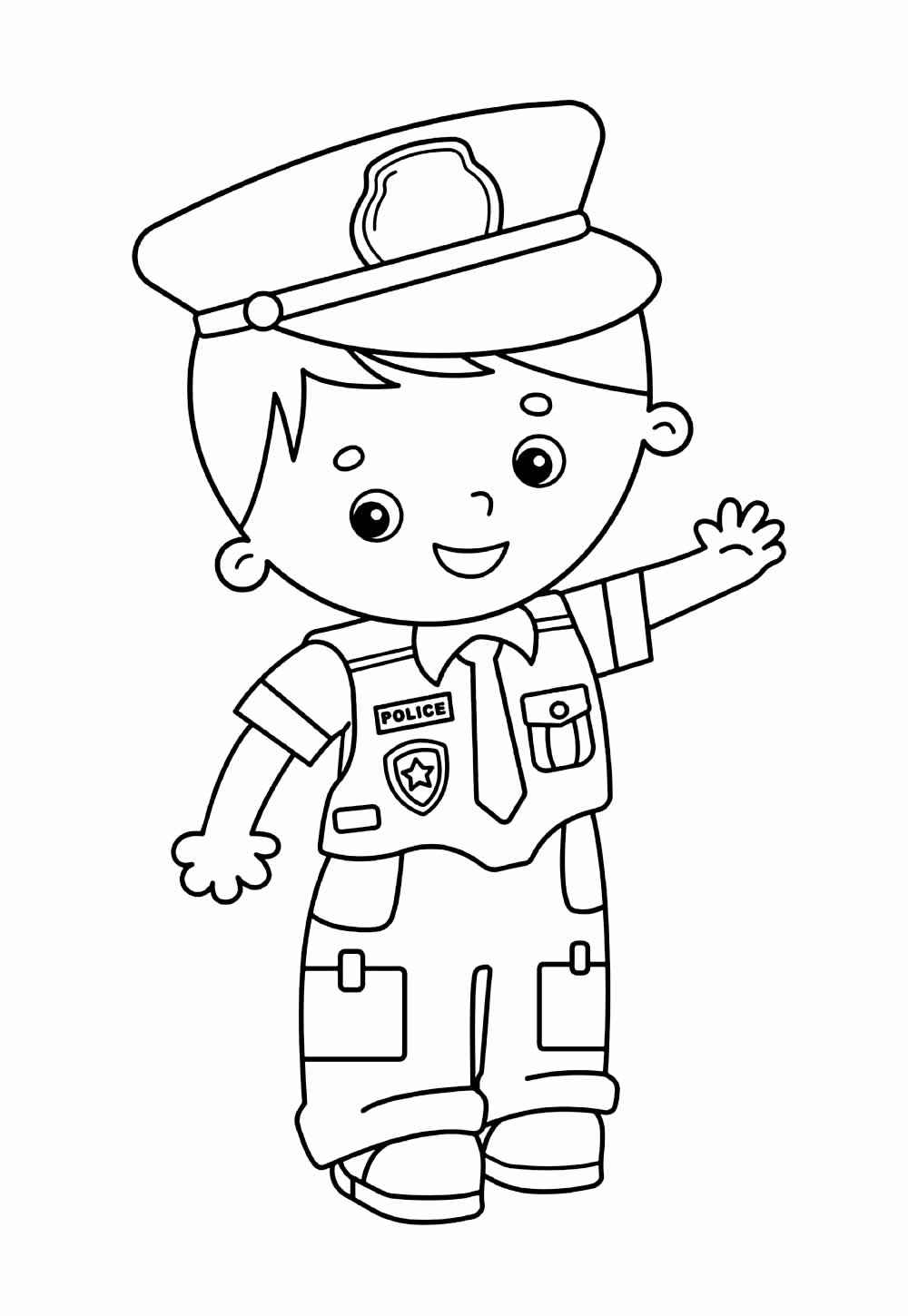 Desenho de Policia Desenho Colorir Imprimir 20