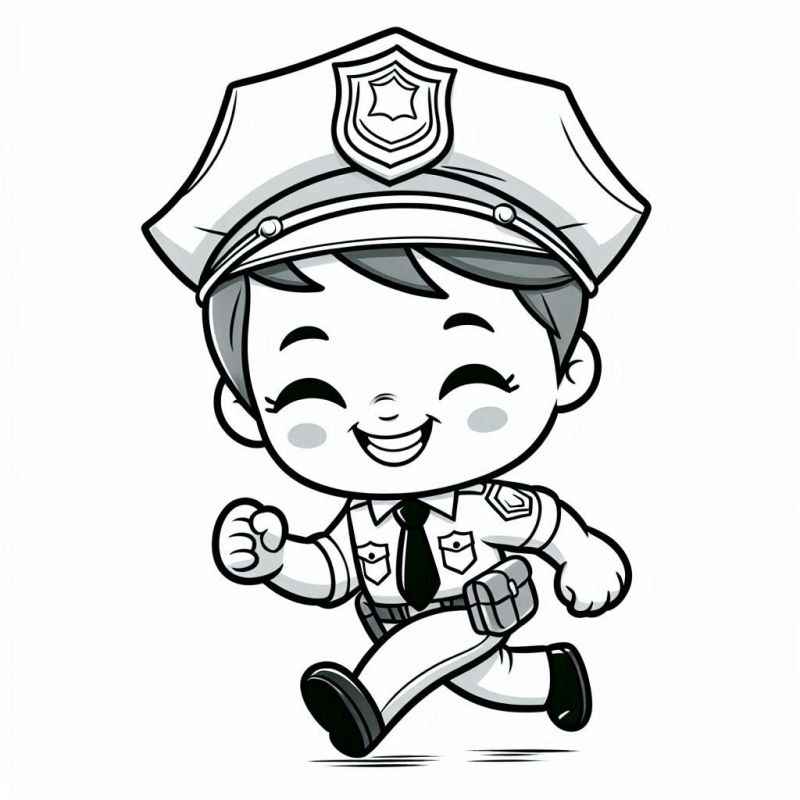 Desenho de Policia Desenho Colorir Imprimir 21