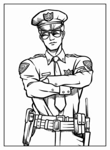Desenho de Policia Desenho Colorir Imprimir 22
