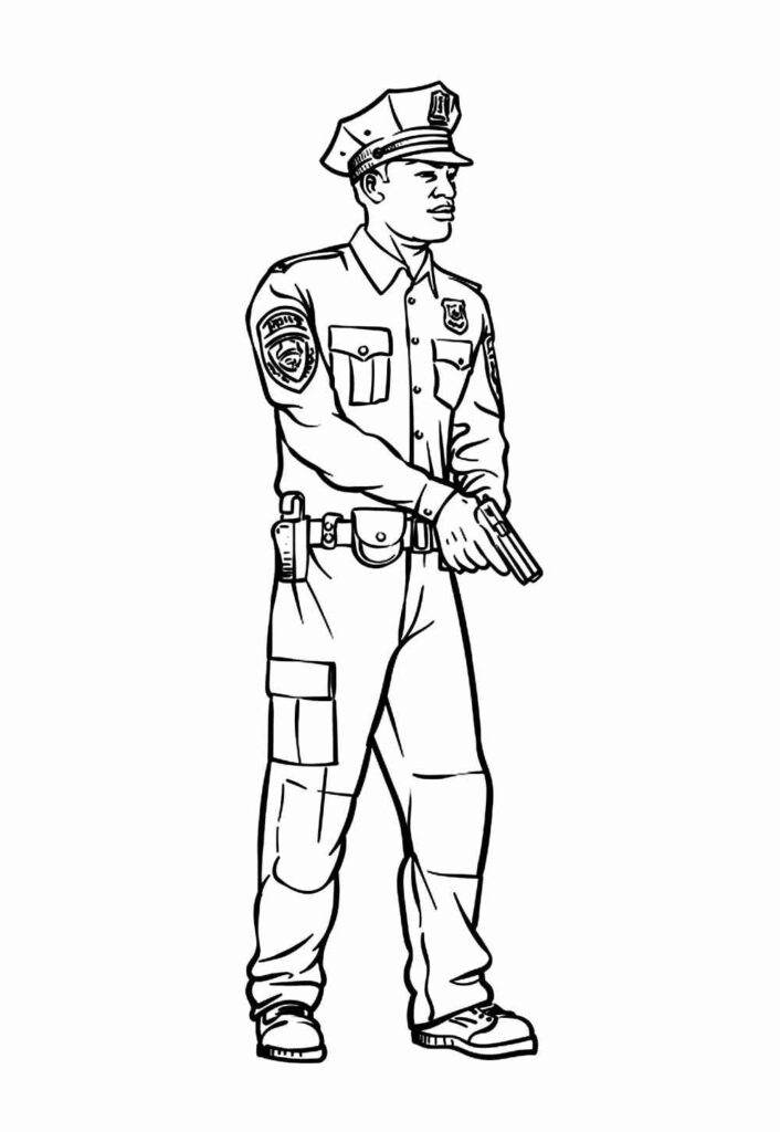 Desenhos da Polícia para Imprimir e Colorir