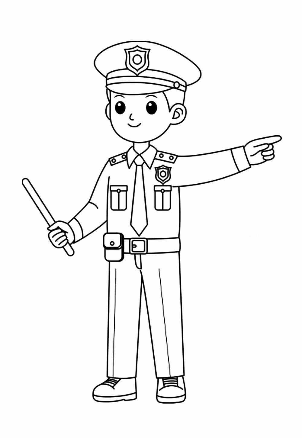 Desenho de Policia Desenho Colorir Imprimir 25