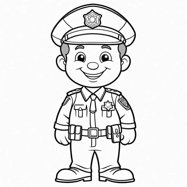 Desenho de Policia Desenho Colorir Imprimir 27