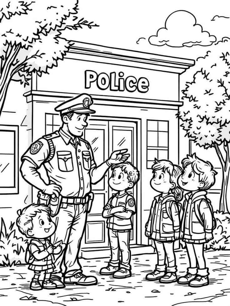 Desenho de Policia Desenho Colorir Imprimir 28