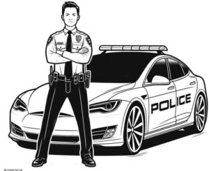 Desenho de Policia Desenho Colorir Imprimir 29