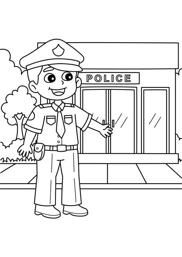 Desenho de Policia Desenho Colorir Imprimir 33